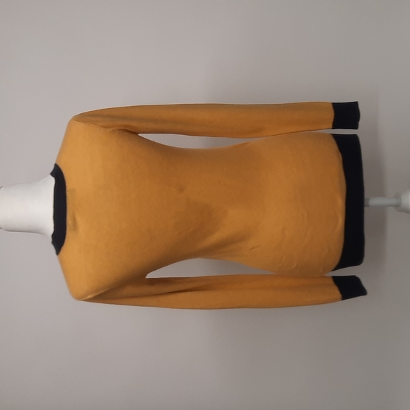 Outback Red Button Front Cardigan in Gold with Navy Trim, Size XS - Picture 3 of 5